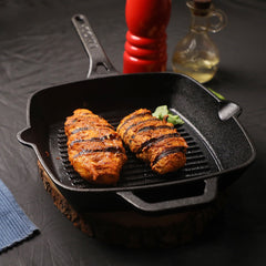 Vinod Legacy Pre - Seasoned Cast Iron Square Griddle - 24 cm (Induction Friendly)