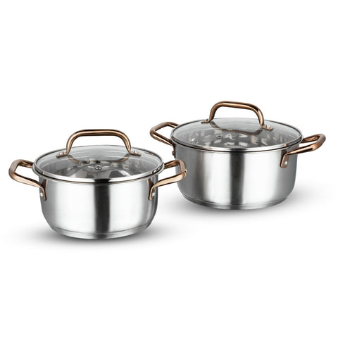 Stainless Steel 2 Pcs Casserole Set (Induction Friendly)