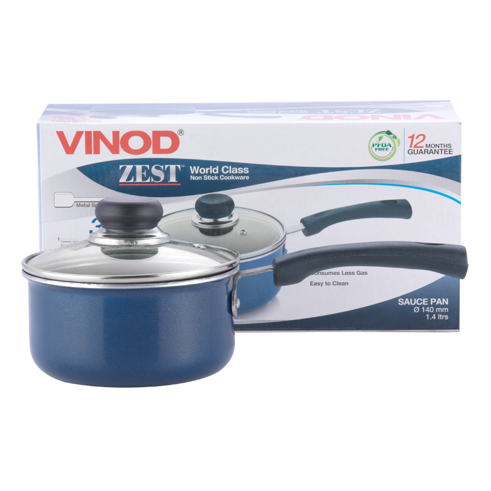 Non Stick Saucepan with Glass Lid - Vinod Cookware