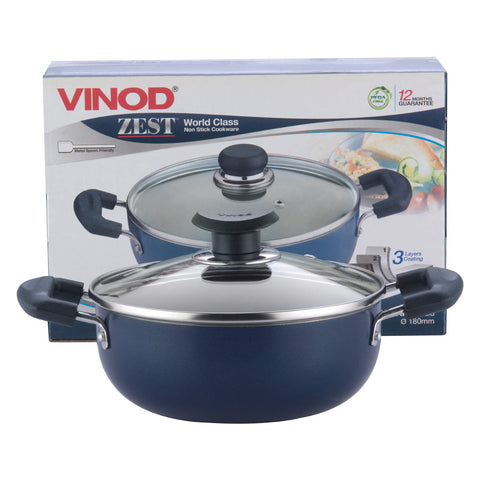 Non-Stick Deep Kadai with Lid - Vinod Cookware