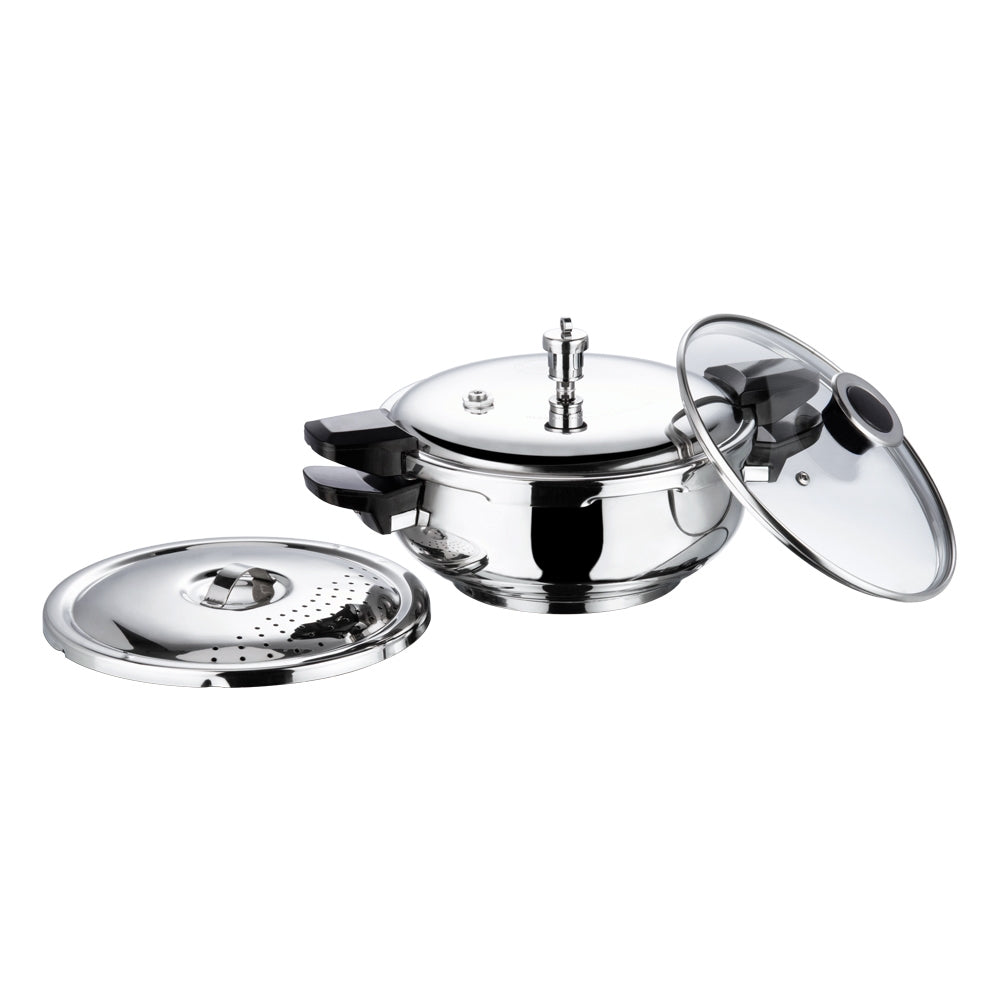 Magic Cooker with Strainer Lid and Glass Lid