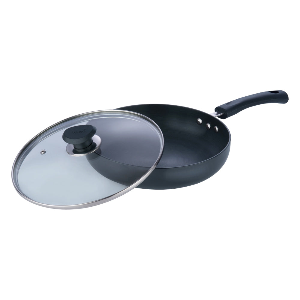 Hard Anodised Deep Frypan with Glass Lid (Induction Friendly)