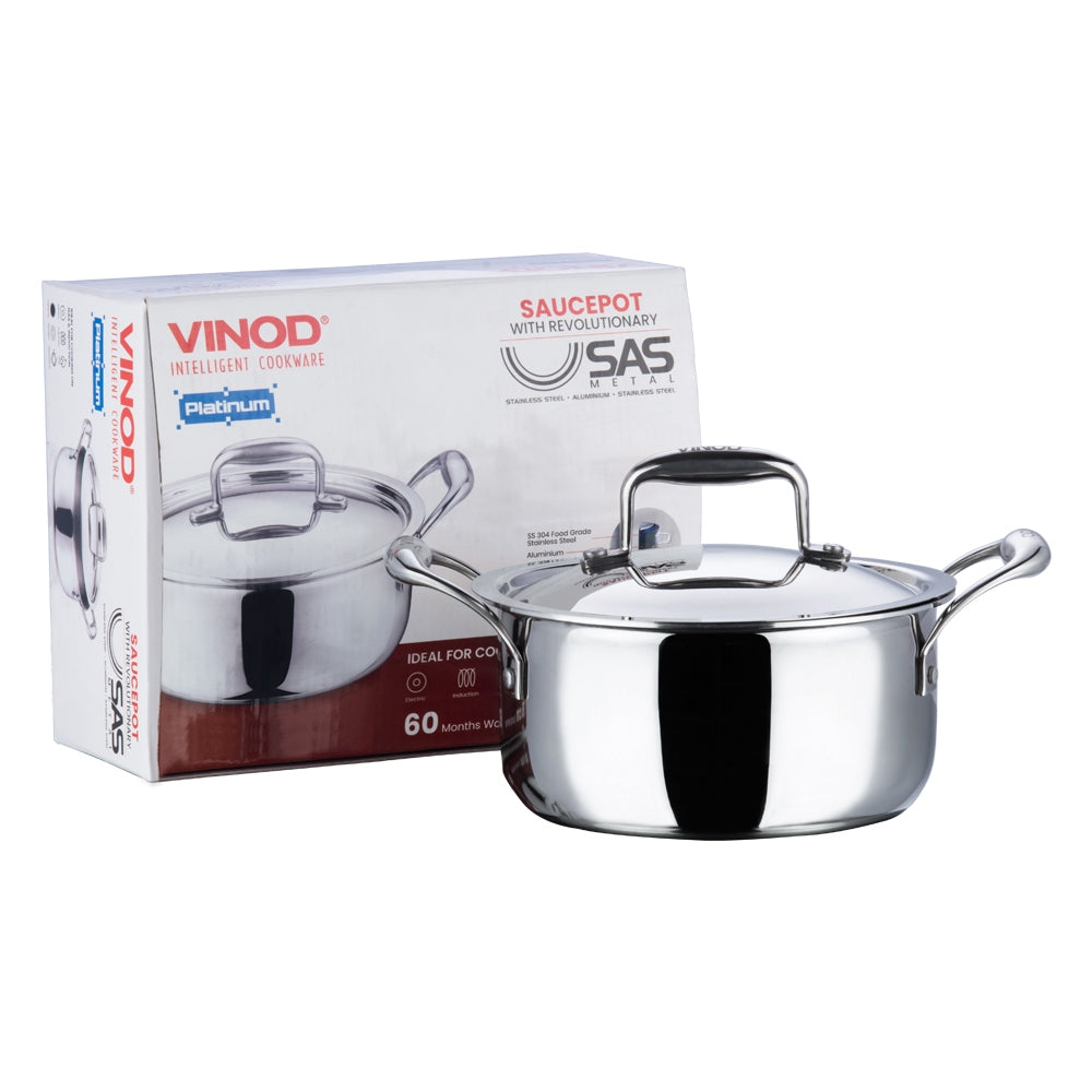 Stainless Steel Saucepot with Lid - Vinod Cookware