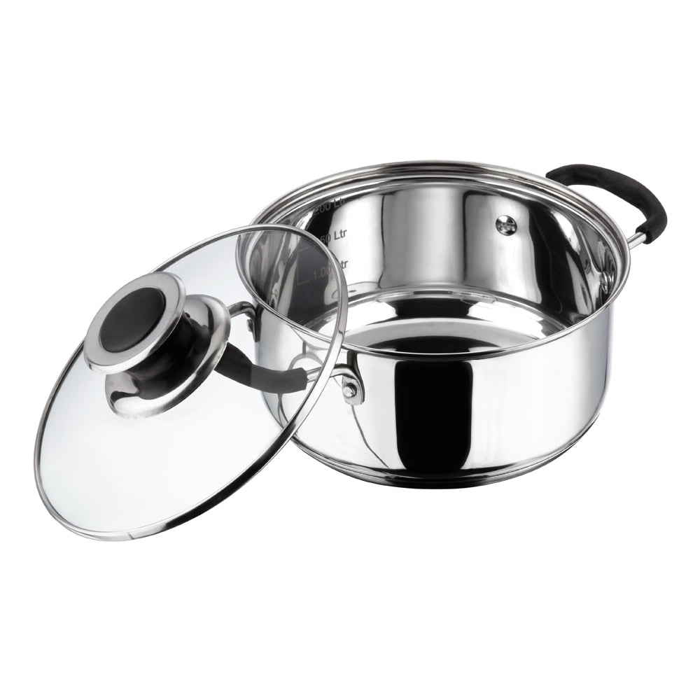 Stainless Steel Casserole with Glass Lid