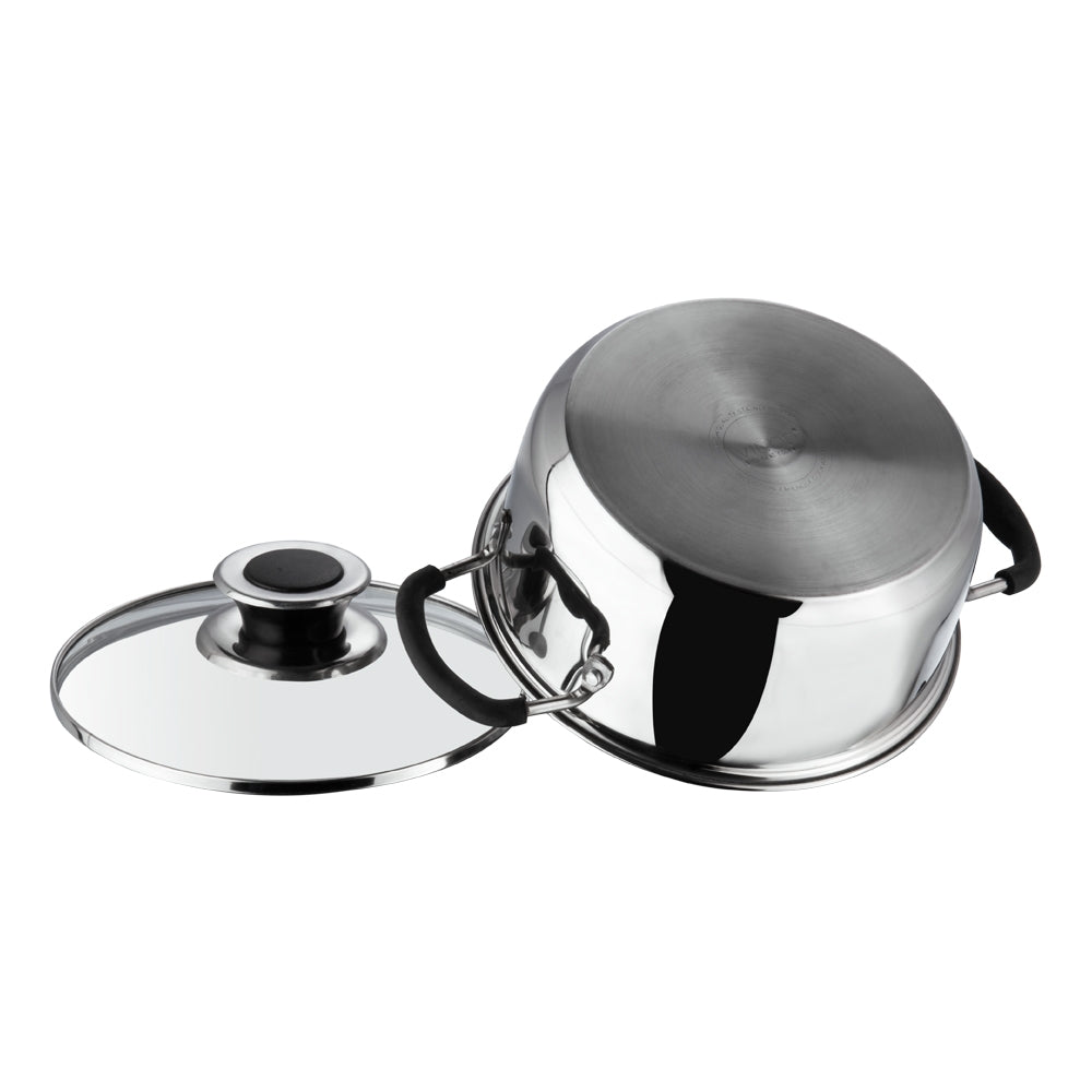 Induction Safe Stainless Steel Casserole with Glass Lid